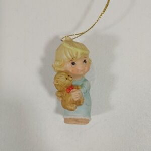 Gorham DBGCI 1984 Porcelain‎ Angel with Teddy Bear Christmas Ornament